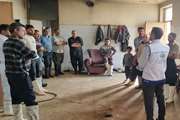برگزاری کلاس آموزشی بیماری تب خونریزی دهنده کریمه کنگو در کشتارگاه دام شهرستان تیران و کرون